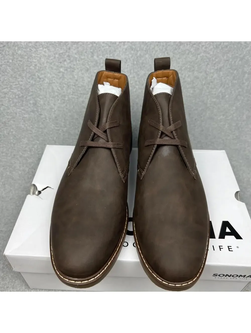 Sonoma Faux leather Chukka Mens Ankle Boots 11.5 Neutral Classic